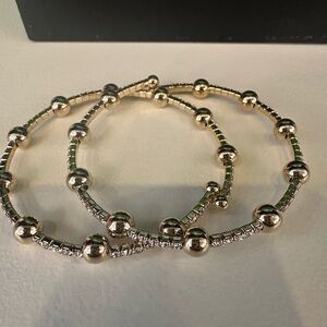 Chic Gold and Crystal Wrap Bracelet Set